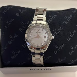 Silver Bulova watch